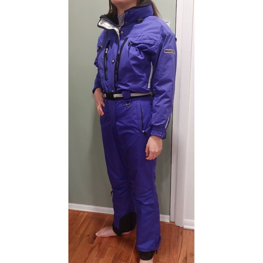 NWOT Obermeyer Velocity Woman One Piece Purple Ski Suit Size 8 Petit Hooded